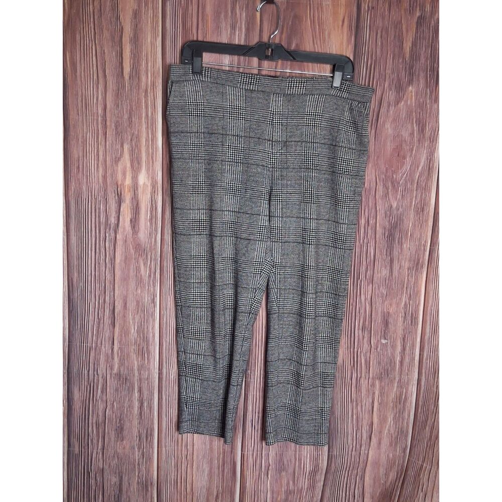 Banana republic pull on plaid work office wear capri pants size 8 petite